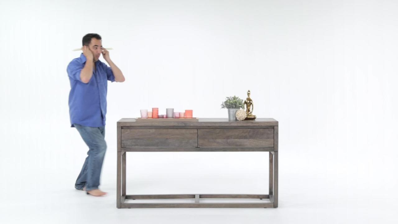 Simpli Home Cornell 56 In Barnwood Brown Rectangle Wood Console Table With Drawers Axccor 03 The Home Depot