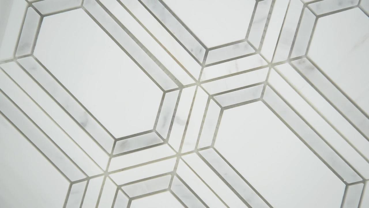Pavilion Picket 12 in x 12 in. x 10 mm Polished Marble Mesh-Mounted Mosaic Tile ( 10 sq. ft. / case ) Pavilion Picket 12 in x 12 in. x 10 mm Polished Marble Mesh-Mounted Mosaic Tile ( 10 sq. ft. / case )