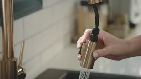 Delta Trinsic Gold Single-Handle Pull-Down Sprayer Kitchen Faucet