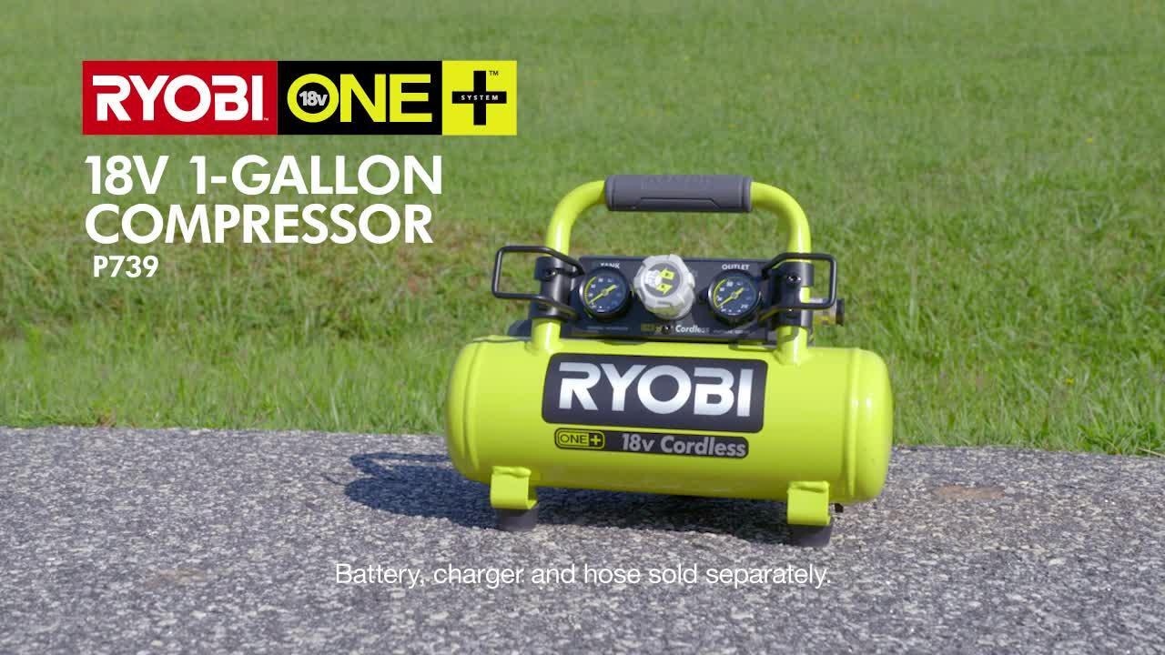 Ryobi P739 Portable Inflation18 Volt Cordless Air Compressor for