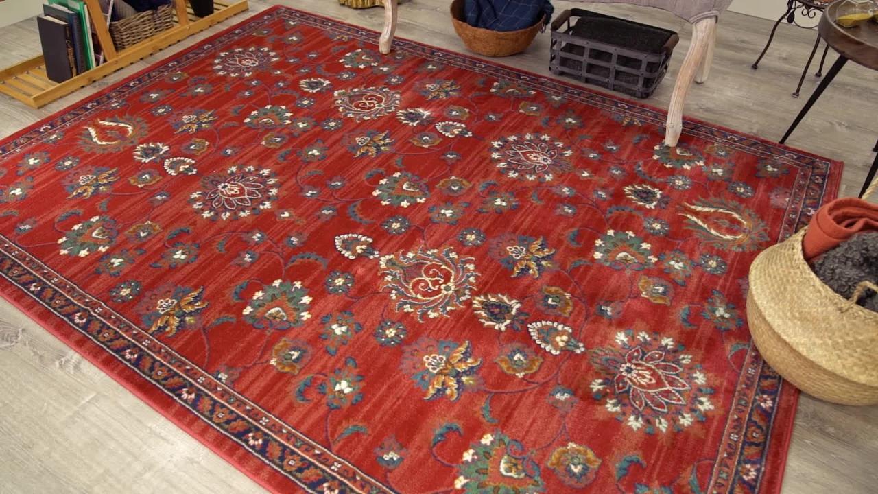 Well Woven Tulsa Arya Traditional Vintage Oriental Crimson/ Red 3 ft