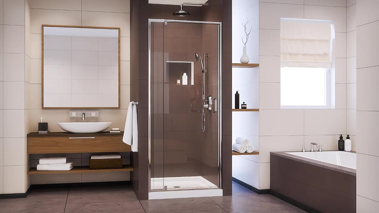 Flex 36 in. x 36 in. x 74.75 in. Framed Pivot Shower Kit Door in Brushed Nickel with Center Drain White Acrylic Base Flex 36 in. x 36 in. x 74.75 in. Framed Pivot Shower Kit Door in Brushed Nickel with Center Drain White Acrylic Base