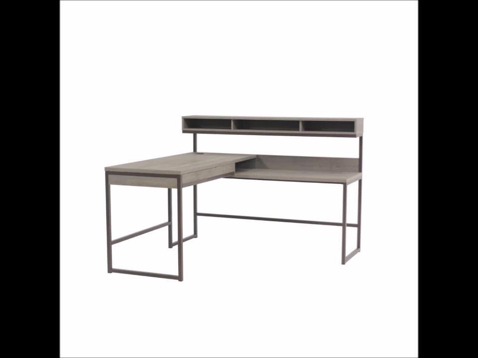 Sauder Harvey Park® Mid-Century Modern L-Shaped Office Desk 426509