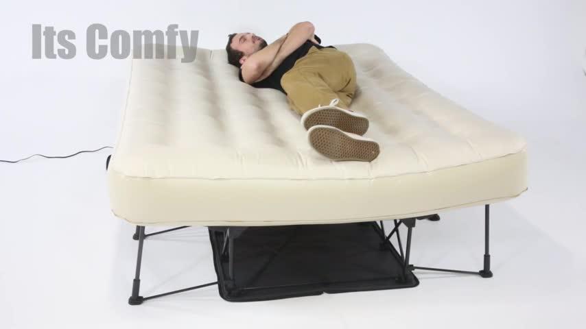 EZ Air Bed Self-Inflating Queen Size Air Mattress with Built-in Frame, –  Simpli Comfy Inflatable Air Mattress