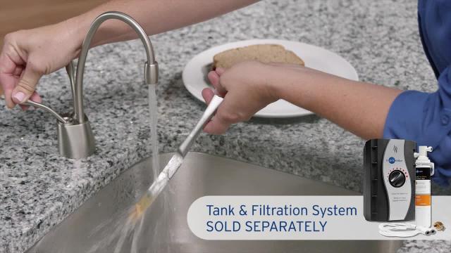 InSinkErator - Indulge Contemporary Series 2-Handle 8.4 in. Faucet for Instant Hot & Cold Water Dispenser in Satin Nickel