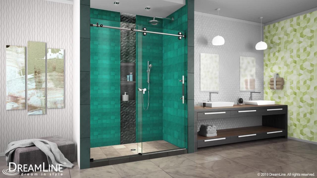 DreamLine Enigma-XO 56-60 in. W x 76 in. H Frameless Sliding