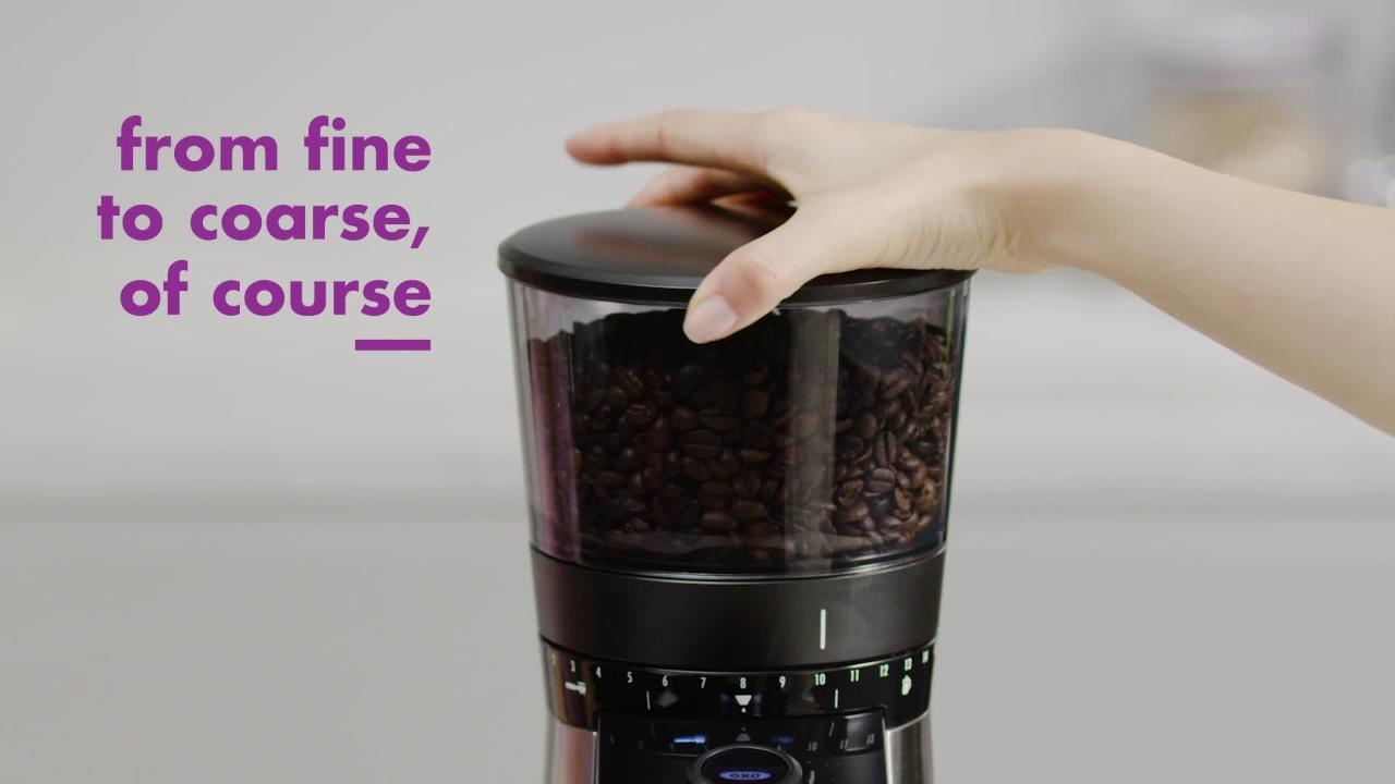 OXO 12 oz. Black Stainless Steel Burr Coffee Grinder with Integrated
