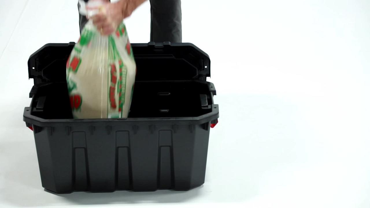 Husky - 45 Gal. Latch and Stack Tote with Wheels in Black