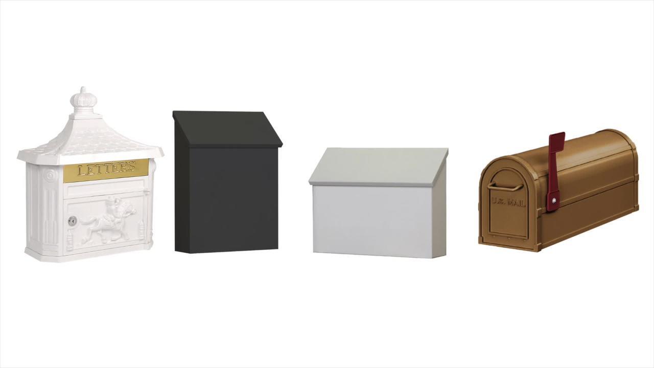 Beige-MAILBOX Non-Locking Plain Door Salsbury Cast Aluminum Column Mailbox 