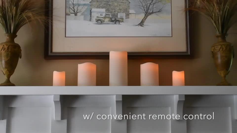 Lumabase Battery Operated LED Candles with Remote Control - Set of 5