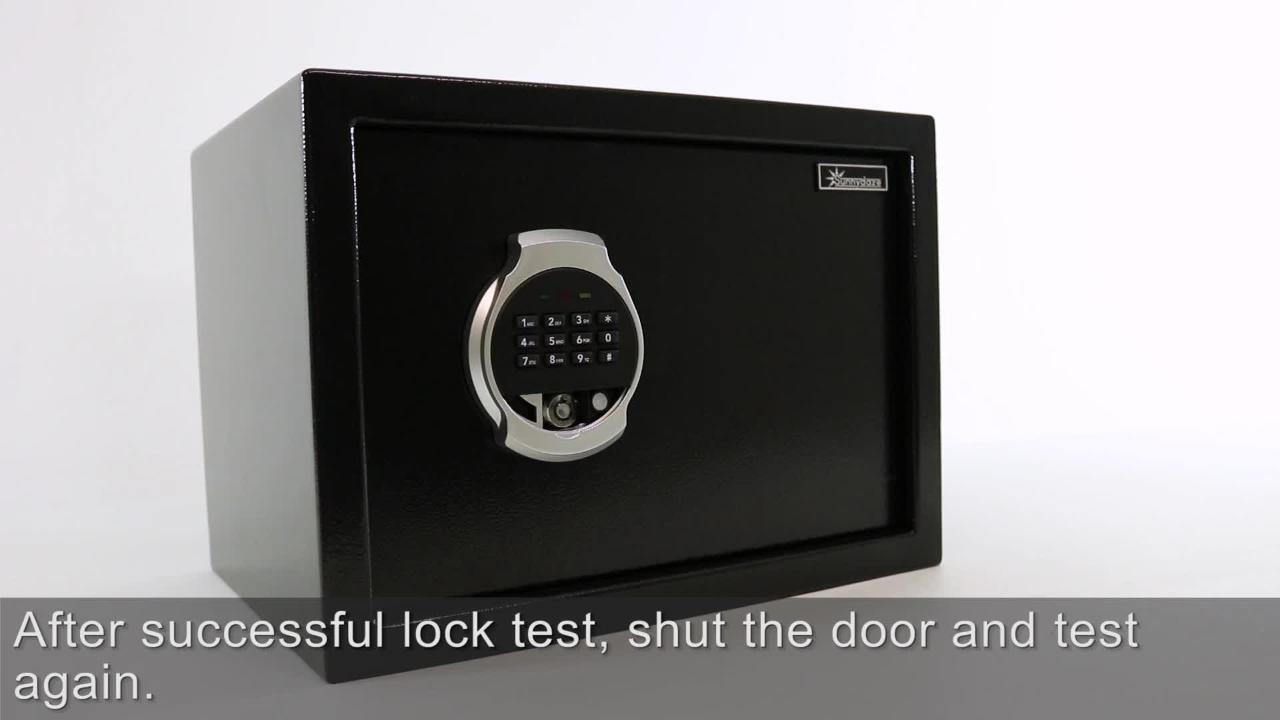 Programmable Lock 0.28 Cubic Feet Sunnydaze Steel Digital Home Security Safe 