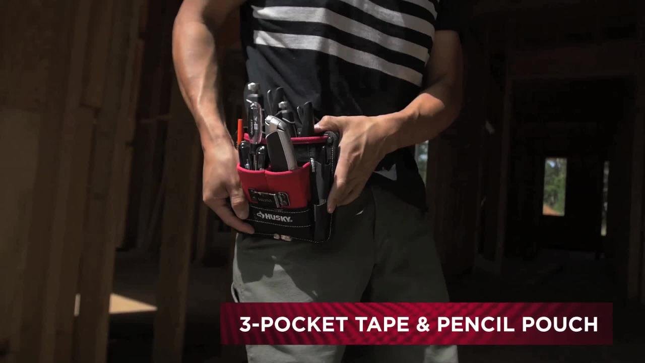 Husky 5 in. 3-Pocket Tool Pouch GP-53262N16 - The Home Depot