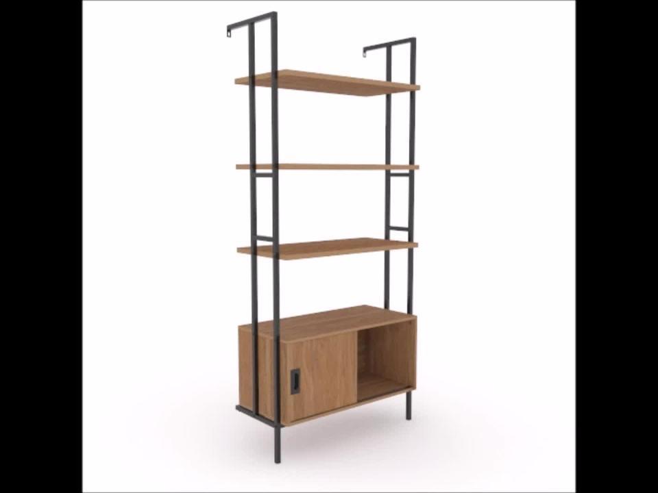 Wall-mounted Steel Shelving Unit - Mango Steam