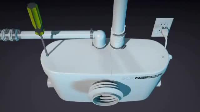 SaniAccess3 2-Piece 1.280 GPF Single Flush Round Toilet with .5 HP Macerating Pump in White SaniAccess3 2-Piece 1.280 GPF Single Flush Round Toilet with .5 HP Macerating Pump in White