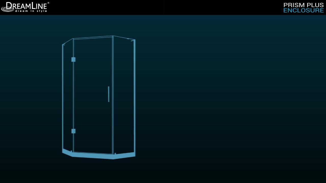 Prism Plus 40 in. x 40 in. x 74.75 in. Semi-Frameless Neo-Angle Hinged Shower Enclosure in Brushed Nickel with Base Prism Plus 40 in. x 40 in. x 74.75 in. Semi-Frameless Neo-Angle Hinged Shower Enclosure in Brushed Nickel with Base