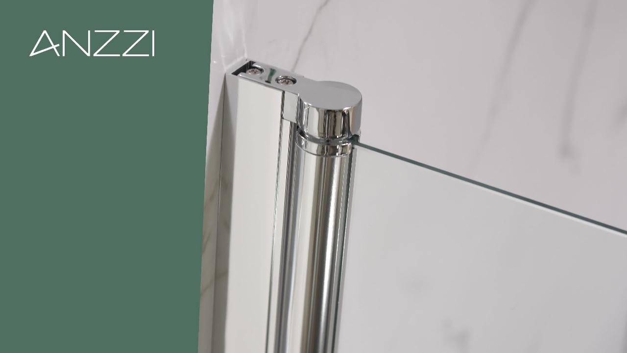 ANZZI Myth 28 in. W x 56 in. H Frameless Pivot Tub Door with