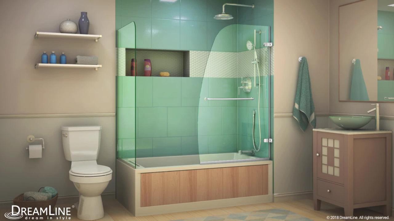 Aqua Uno 60 in. x 58 in. Semi-Frameless Hinged Tub Door in Brushed Nickel