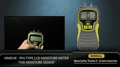 General Tools - MMD4E - Medidor digital de humedad, detector de fugas de  agua, tipo pin, con pantalla LCD retroiluminada con alertas audibles y