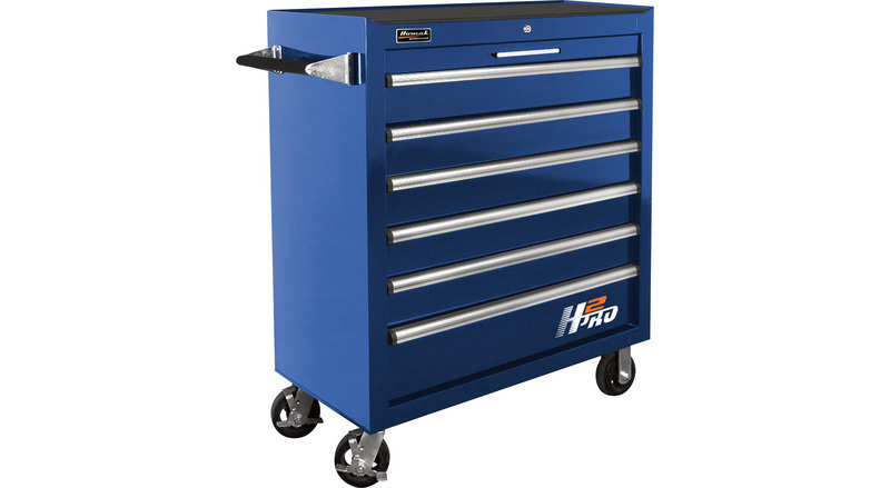 Homak H2PRO 36in. 6-Drawer Roller Tool Cabinet, Blue, 36 1/8in.W x