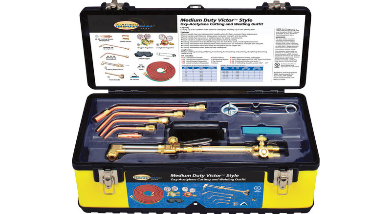 Northern Industrial Welders Medium-Duty Cutting and Welding Outfit with  Toolbox — Oxyacetylene Victor-Style, 11-Piece Set Northern Tool