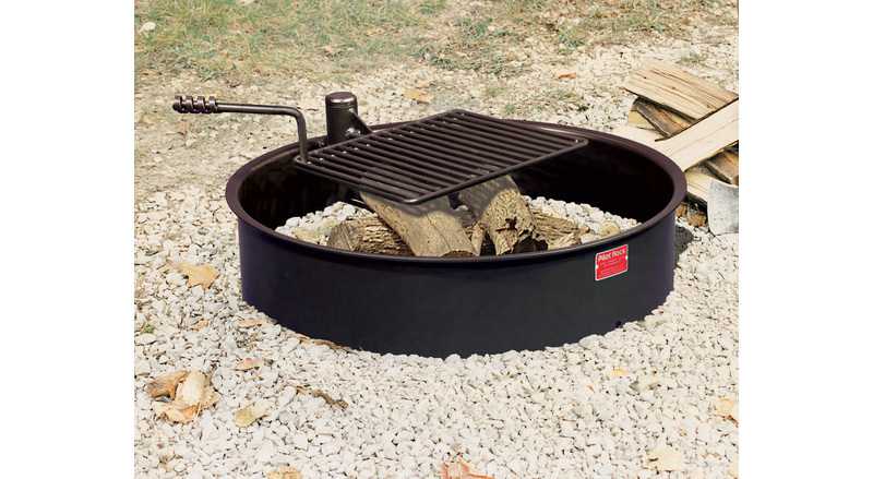 Steel fire ring shop with cooking grate