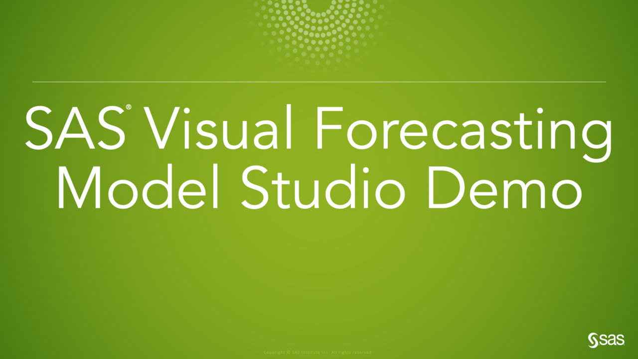 SAS Visual Forecasting Software
