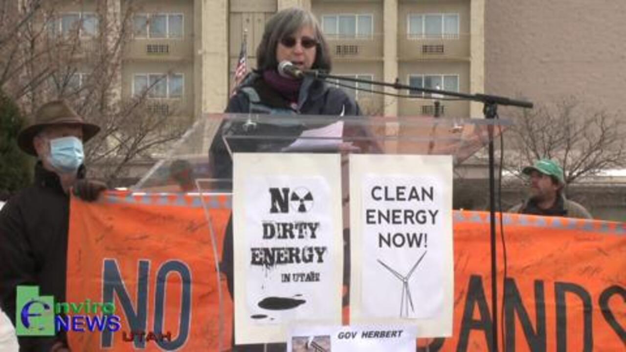 Joan Gregory, Chairwoman of Peaceful Uprising Detests Dirty Tar Sands Development at the Clean Energy Now Rally in Salt Lake City