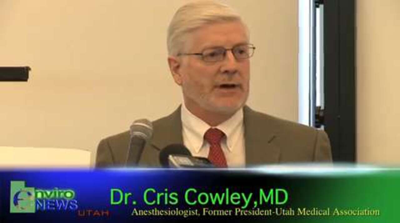 Dr Cris Cowley, MD and Former President of the Utah Medical Association, Lectures on How Air Pollution Causes Heart Attacks and Strokes at the Rio Tinto/Kennecott Lawsuit Press Conference