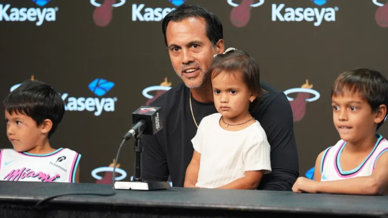 Erik Spoelstra's kids hilariously take over press conference