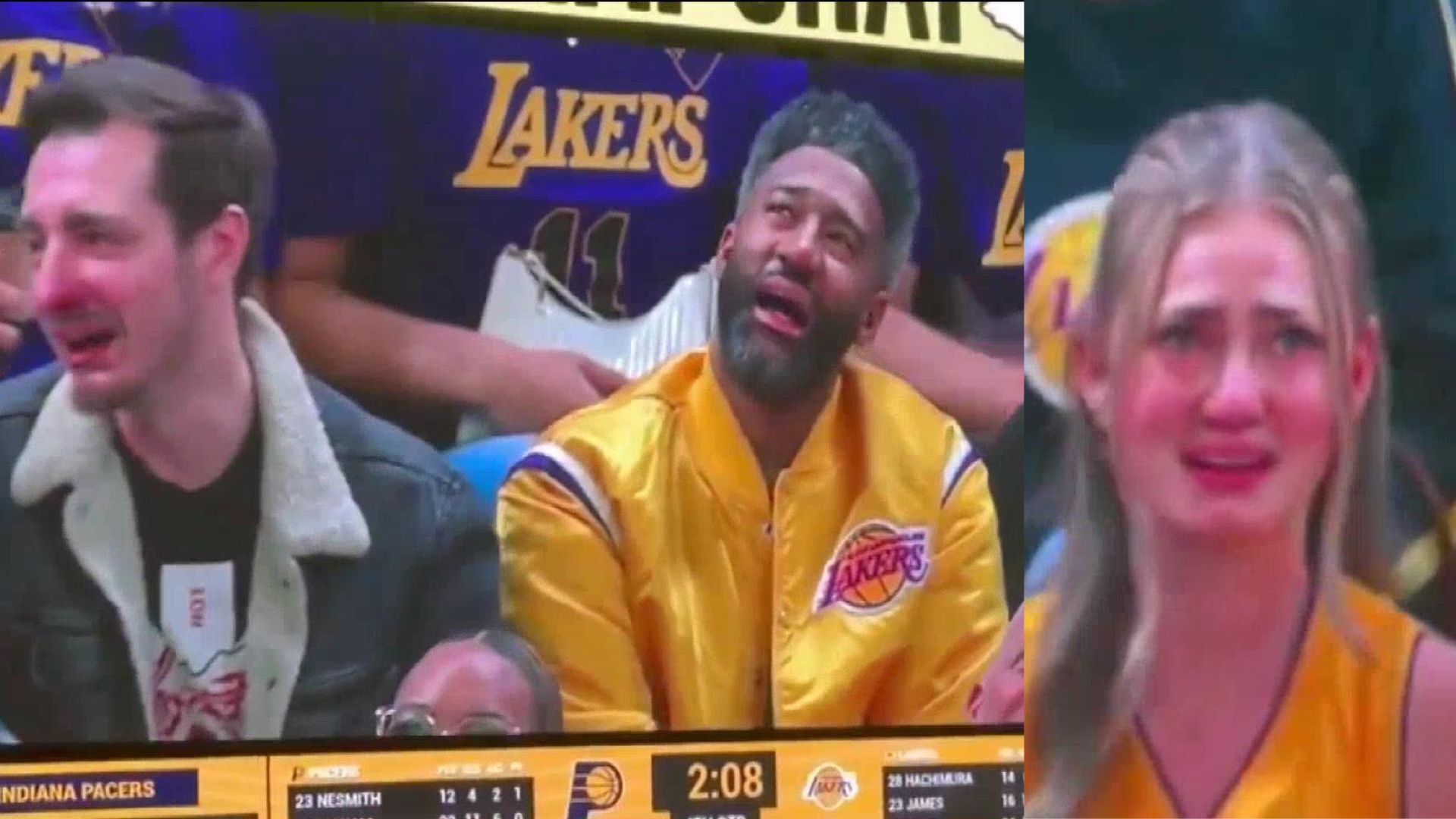 This video of the 'crying' Snapchat filter on Lakers fans is iconic