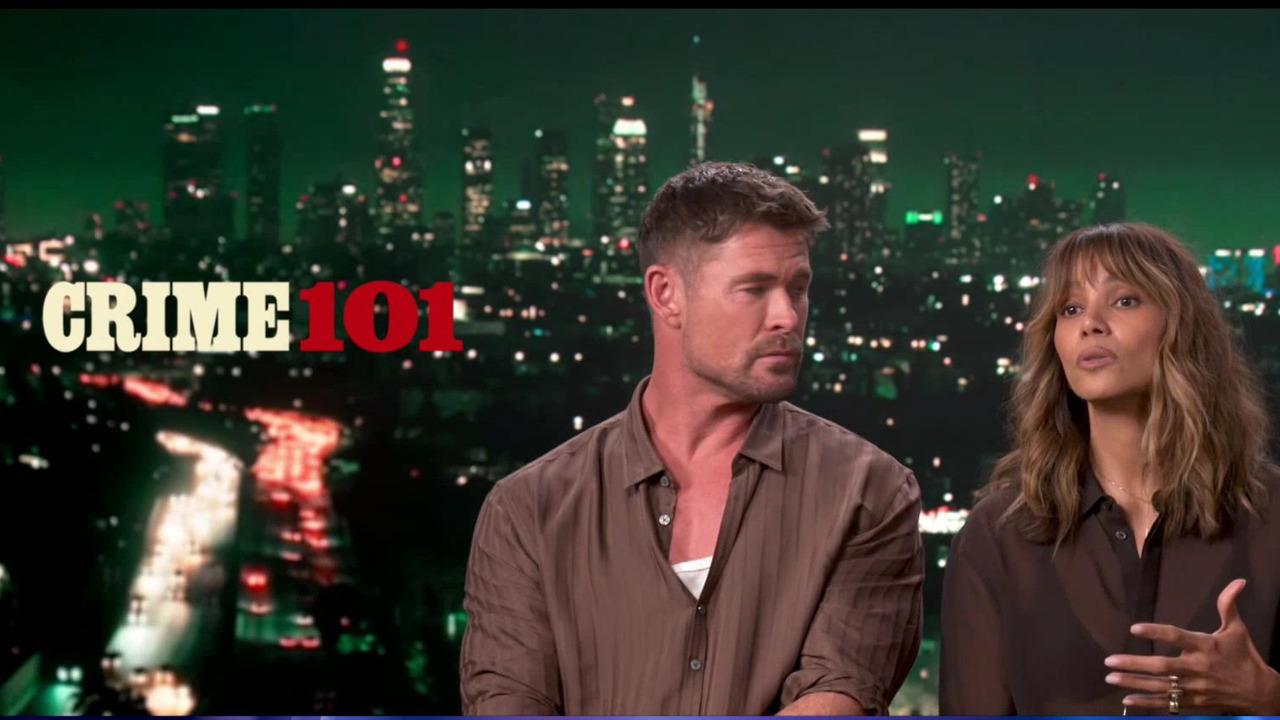 Our interview with Crime 101's Halle Bailey and Chris Hemsworth