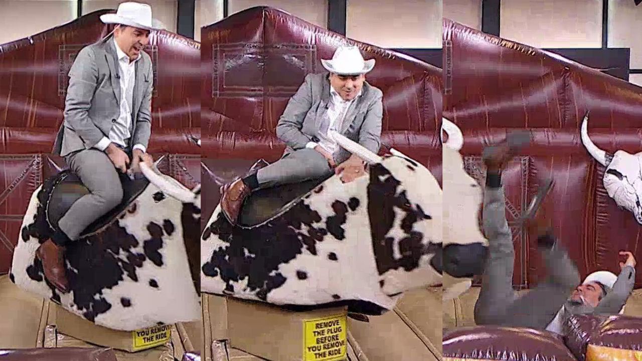 Sid rides a mechanical bull on LIVE TV for a great cause