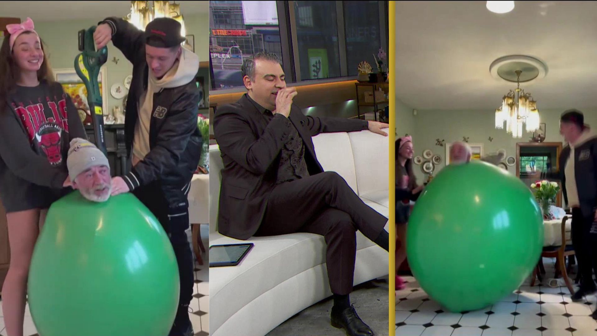 These kids literally put their dad inside a balloon