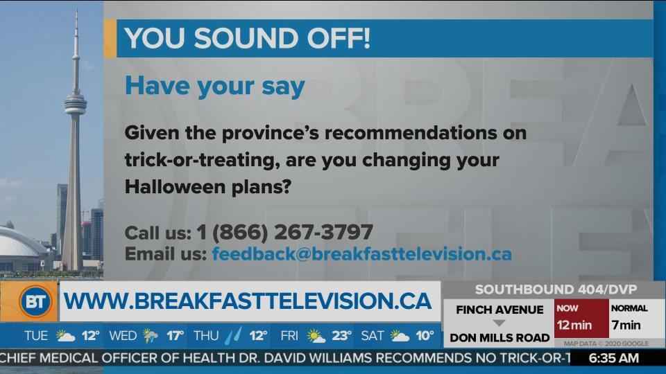 You Sound Off: Given the province’s recommendations on trick-or-treating, are you changing your Halloween plans?