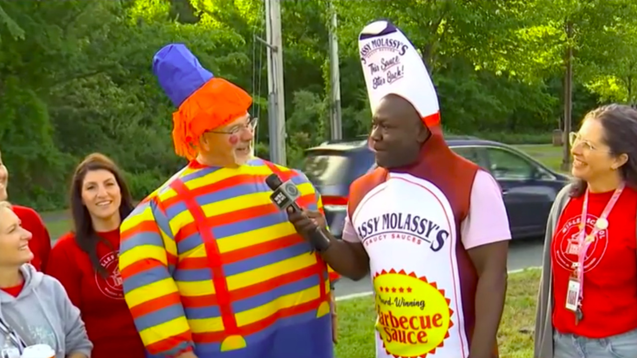 Principal wears different costumes on Fridays
