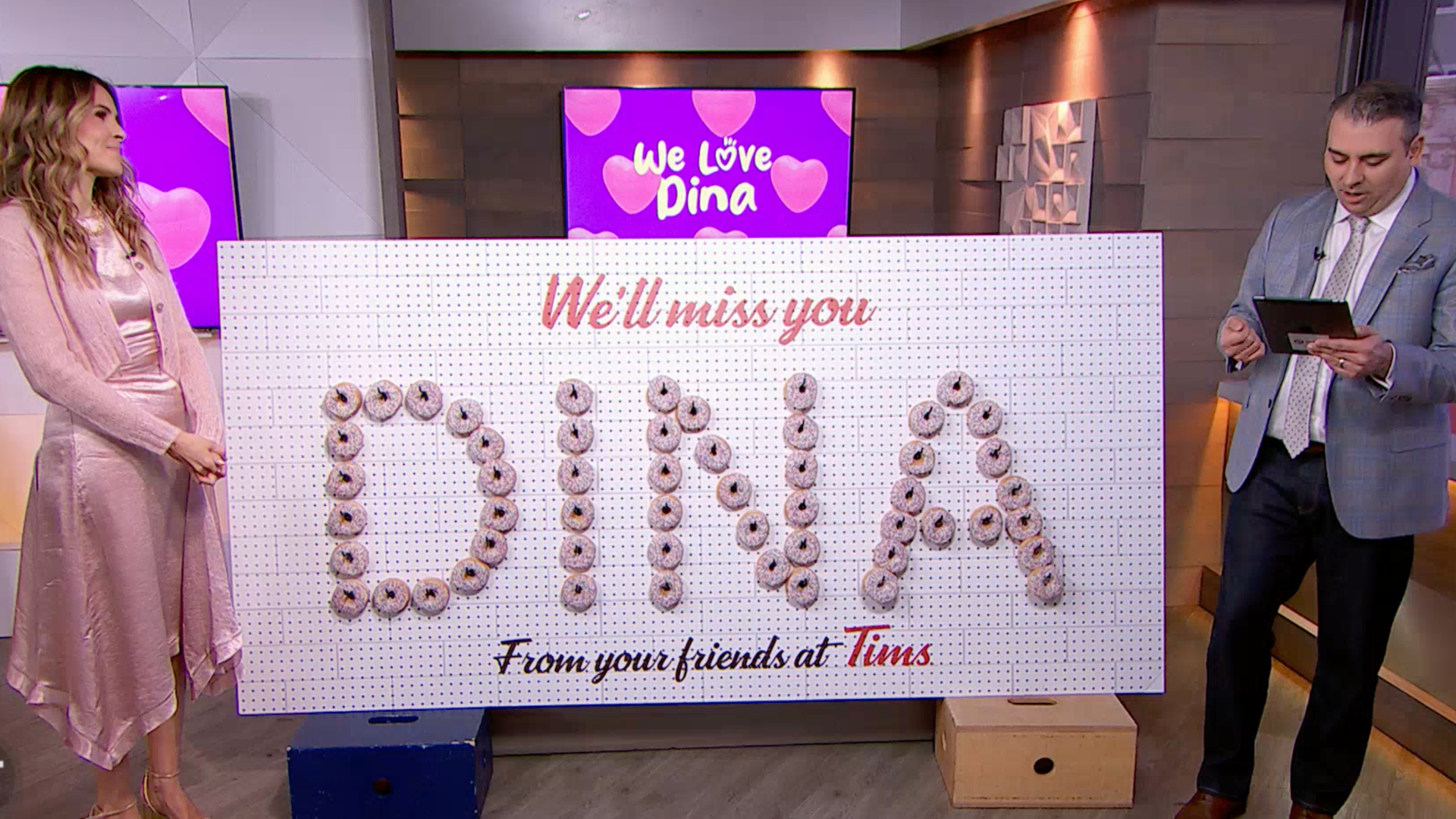 Tim Hortons created a massive donut wall for Dina