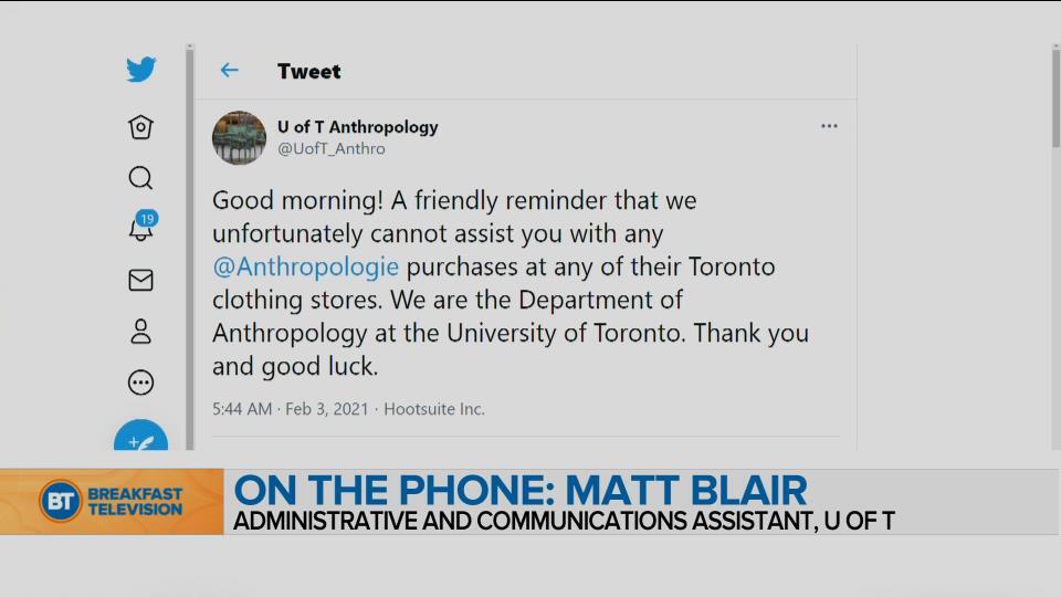 BT Bright Spot: The UofT Anthropology Department Gets Mistaken for Anthropologie the Store All the Time