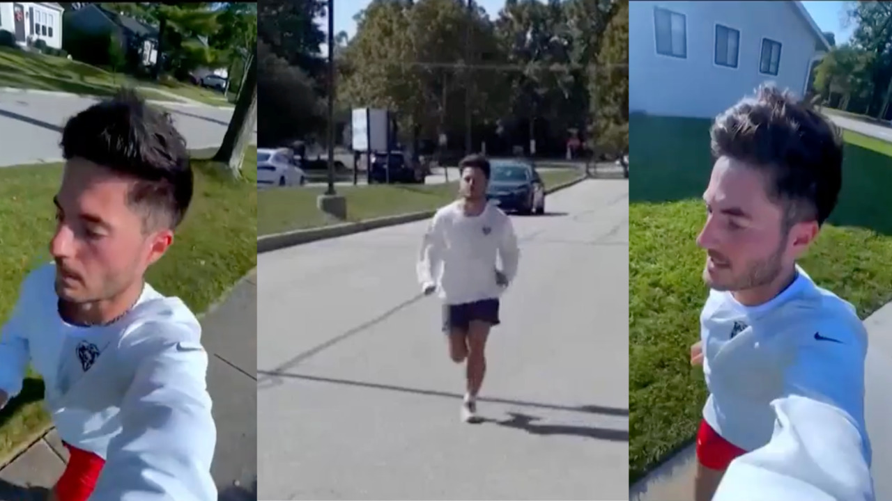 This Chicago Bears fan runs one mile for each point lost