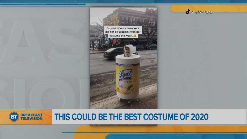 BT Bright Spot: Our colleague dressed up as Lysol wipes for Halloween