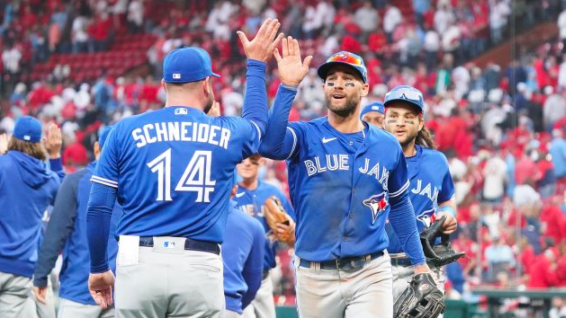 The Toronto Blue Jays win their first game of the season