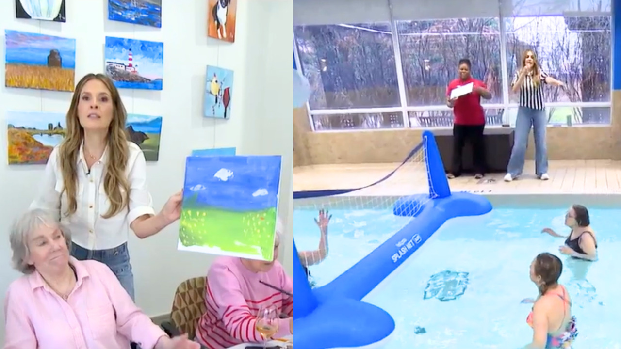 Dina volunteers at a retirement community