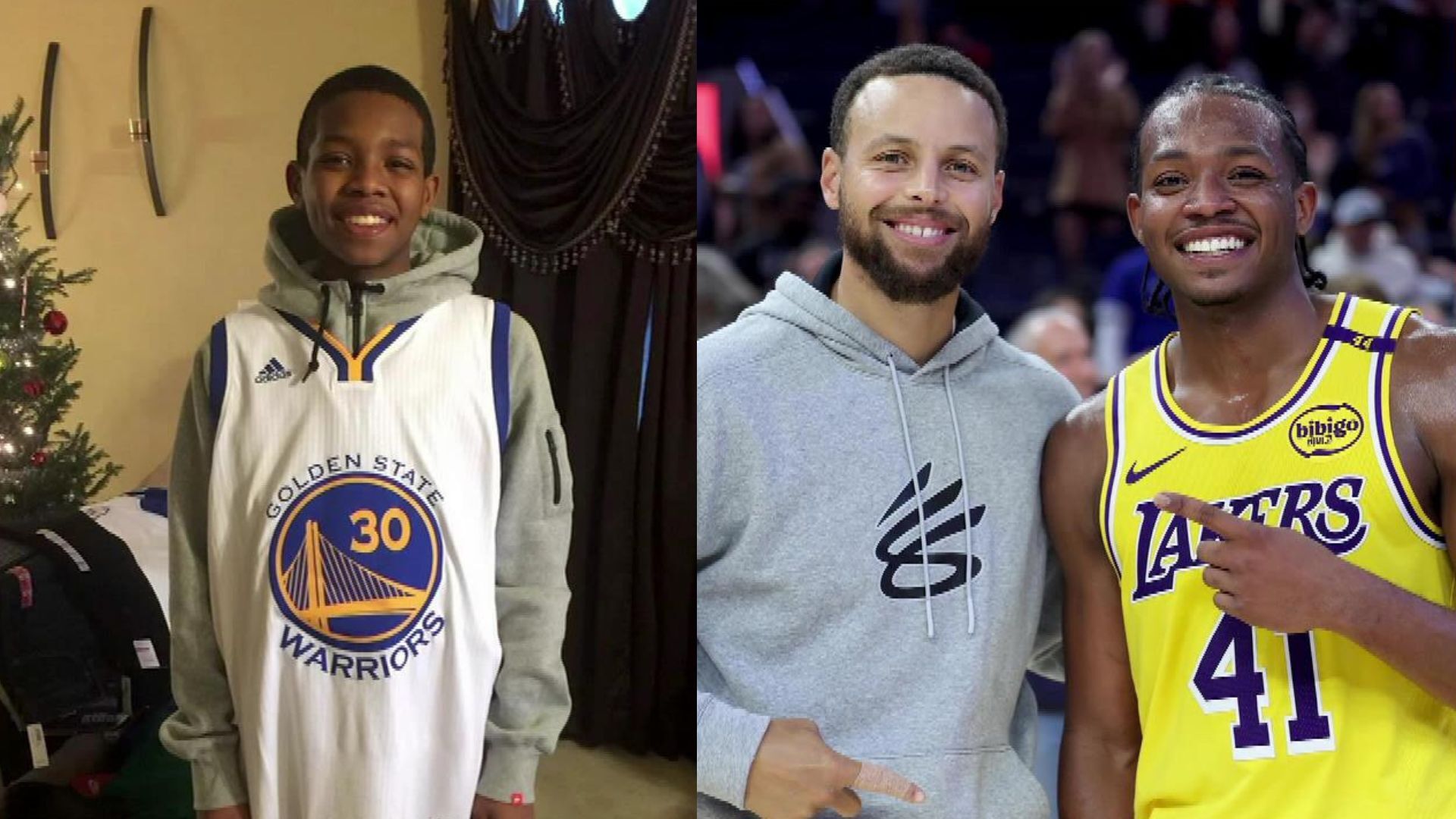 LA Lakers rookie Quincy Olivari gets emotional meeting Steph Curry