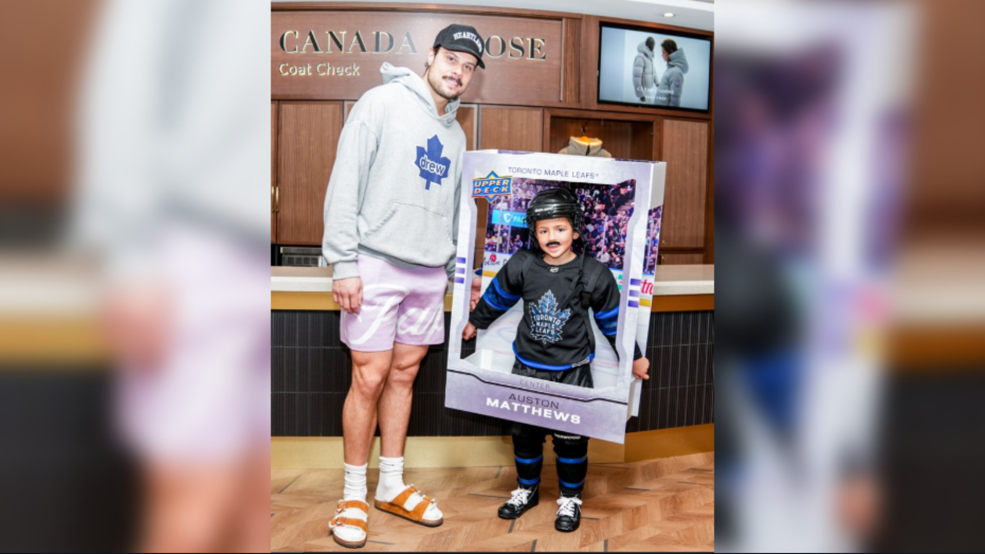 Seeing double? Auston Matthews surprises young super-fan in costume