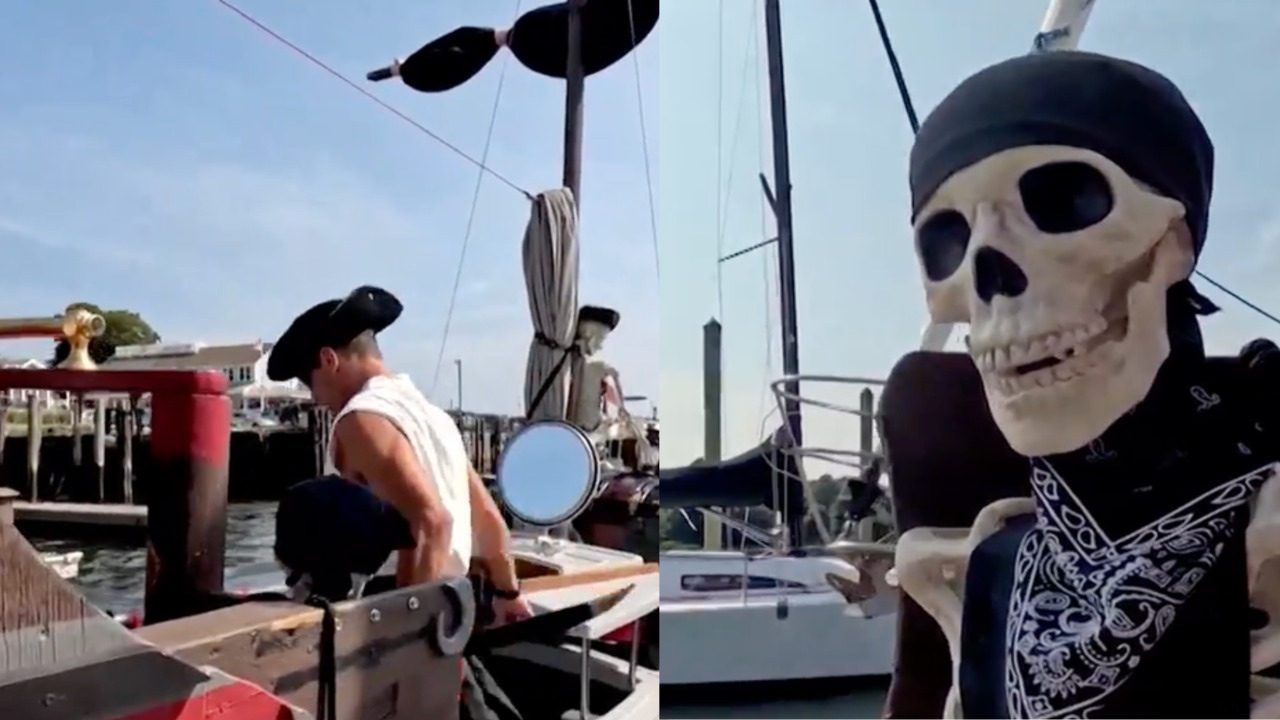 This guy's homemade pirate ship is spreading some serious joy in his community