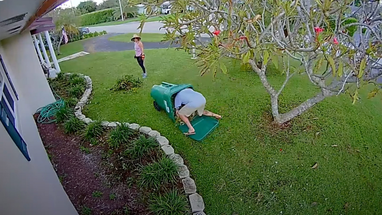 Man Falls Into His Compost Bin — And His Wifes Reaction Is Priceless