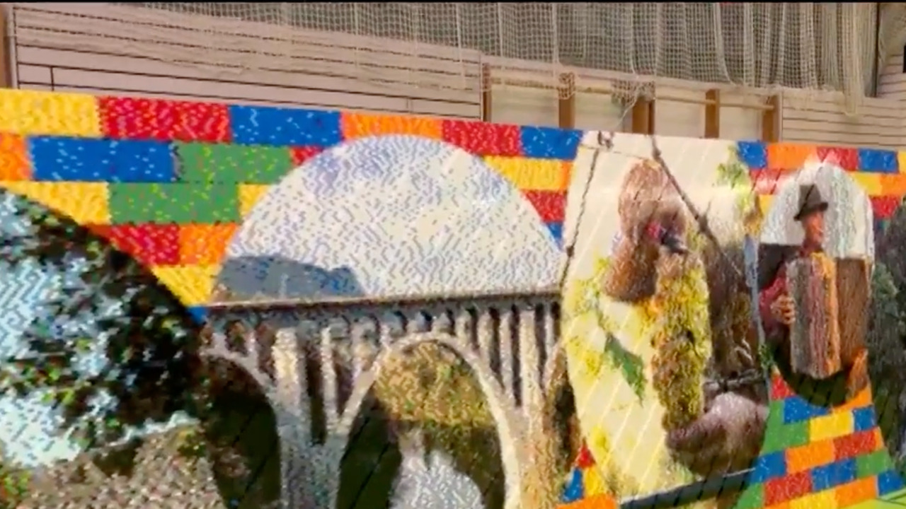This incredible mural features over 300k Lego pieces