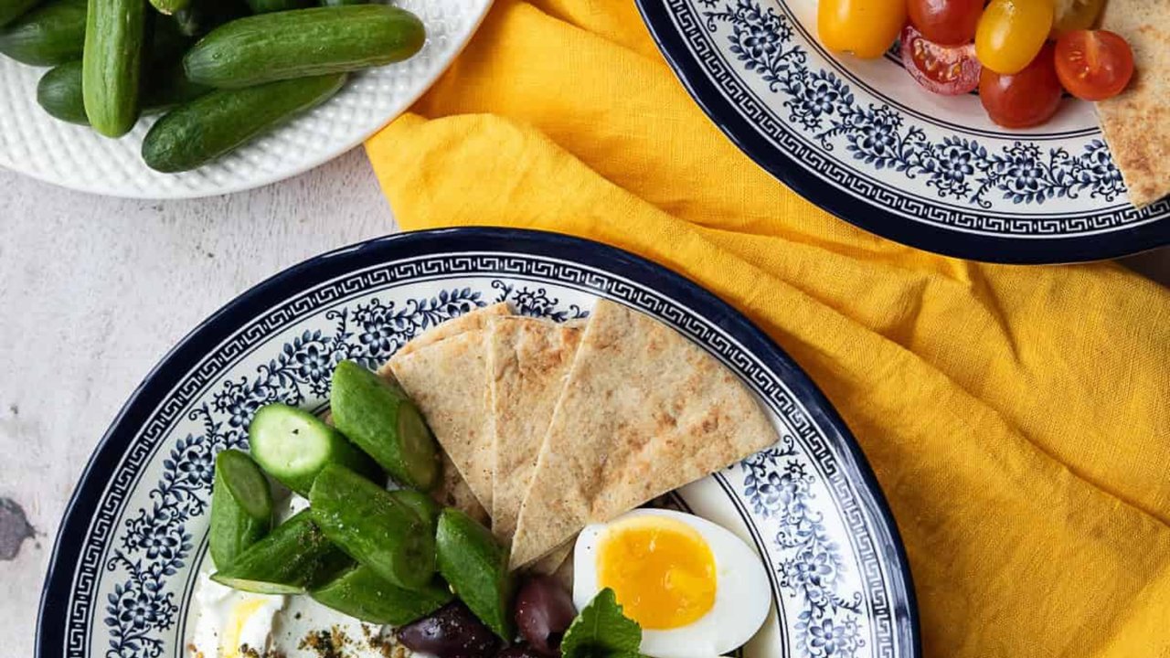 Mediterranean brunch spread