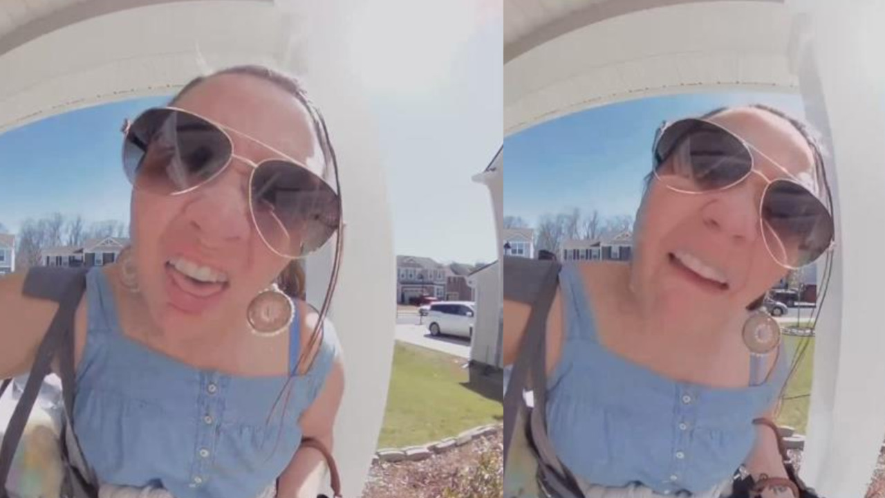 Sister accidentally makes funny faces at the wrong doorbell camera