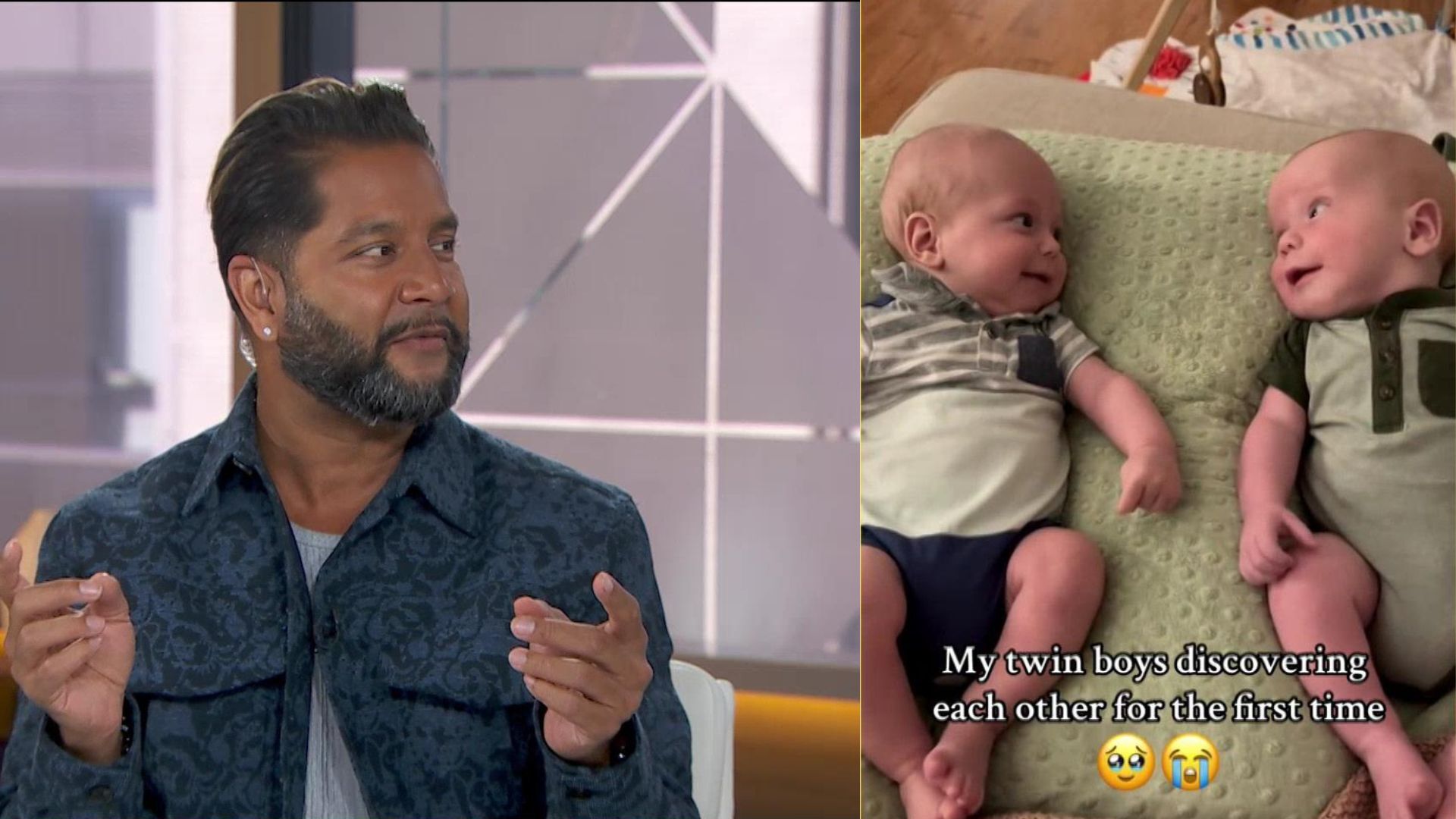 Twin babies see each other for the first time — and it's the cutest thing