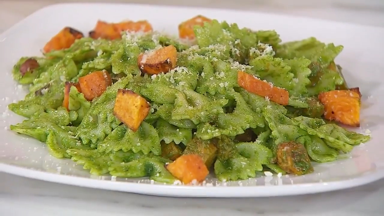 A nutrientpacked pesto and roasted squash pasta Video Cityline